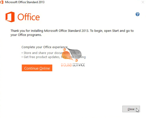 Hoàn tất cài đặt phần mềm Office 2013